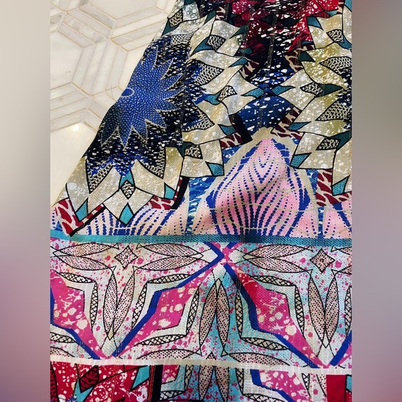 Desigual Long Lurex Flowy Artsy Abstract Floral Print Midi Skirt - Picture 4 of 10